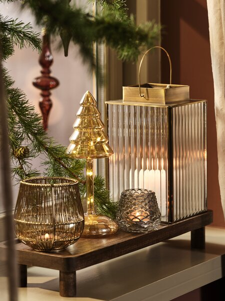 Juletræ RUBIN H24cm glas m/LED og timer