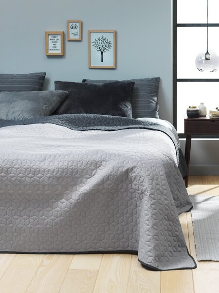 Couvre-lit ROSENTRE 160x220 gris