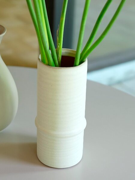 Vase EMANUEL Ø12xH25cm hvid
