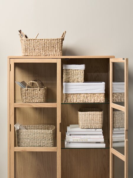 Basket EJNO W22xL31xH15cm w/natural fabric
