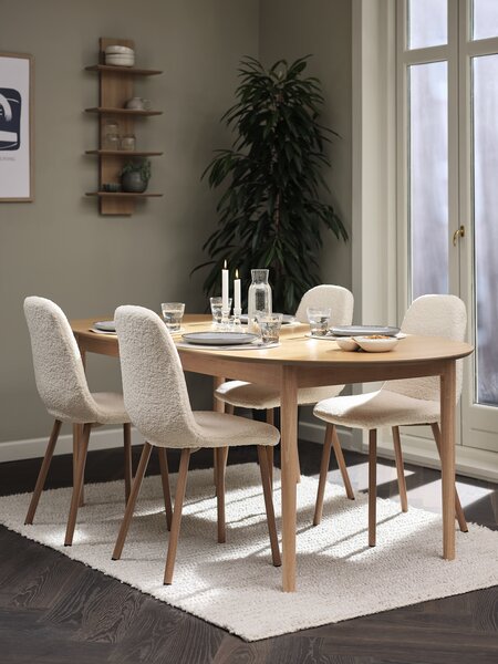 MARSTRAND L200/280 table oak + 4 JONSTRUP chairs teddy