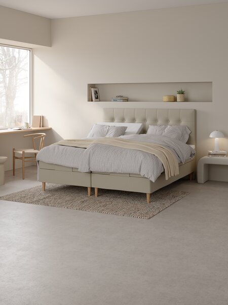Elevationsseng 180x200cm TONDRA + BRYA sand-91 Medium Split