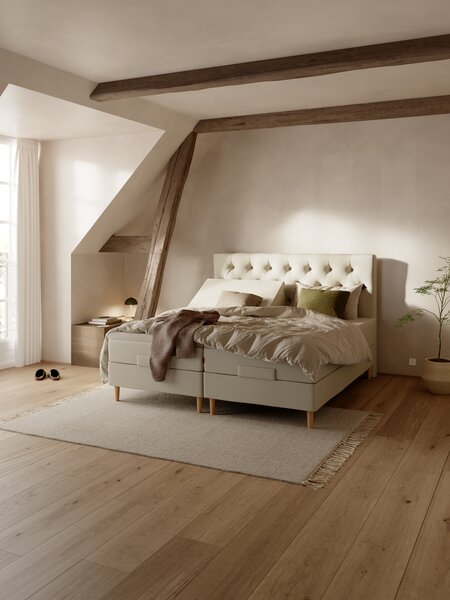 Elevationsseng 180x200cm TONDRA + BRYA sand-91 Medium Split