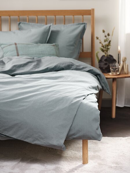 Bettwäsche MARION Washed Cotton 135x200 staubblau