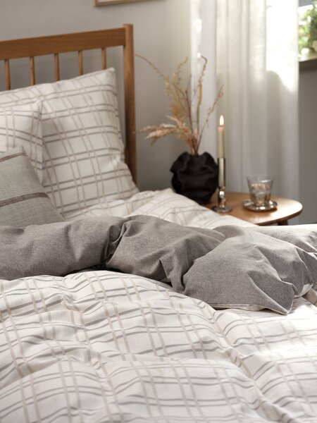 Flanell-Bettwäsche THEA 135x200 grau