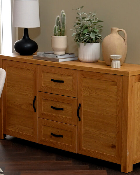 Sideboard JUNGEN 2 doors 3 drawers Warm Oak Colour