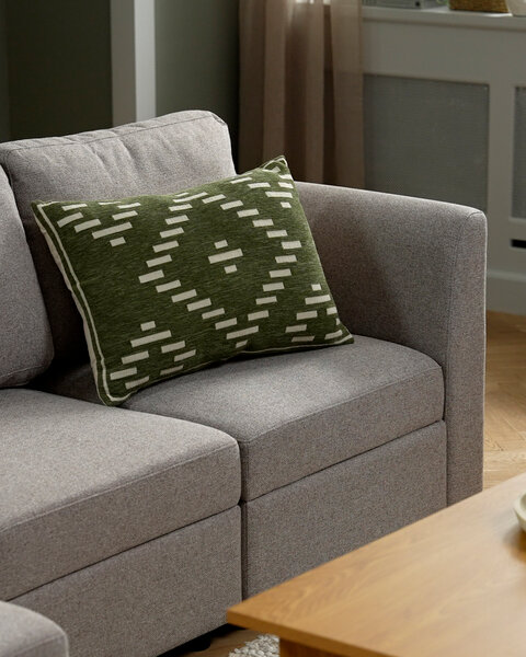 Декоративна възглавница KROKUS 40x60 шенил зелена/бежова