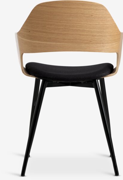 Dining chair HVIDOVRE oak/black fabric