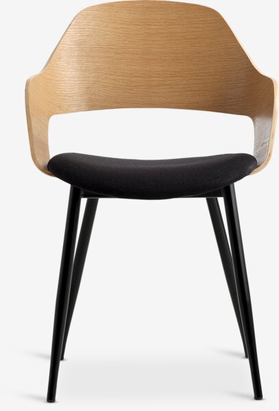 Dining chair HVIDOVRE oak/black fabric