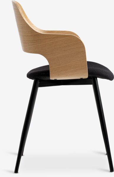 Dining chair HVIDOVRE oak/black fabric