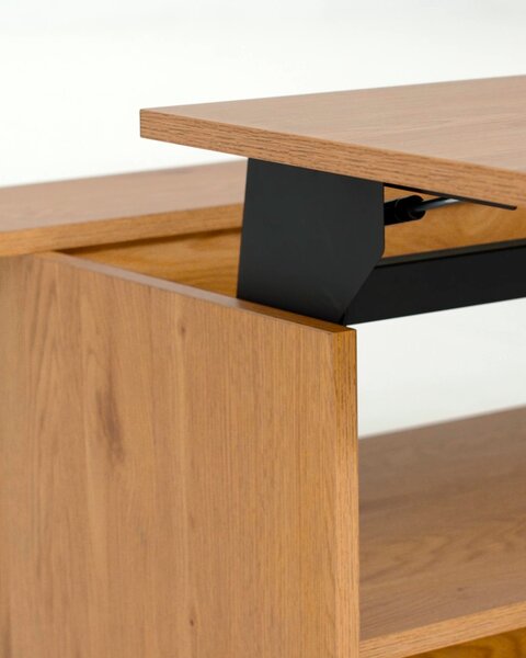 Couchtisch DAUGBJERG L120 Höhenverstellbare Platte Eiche
