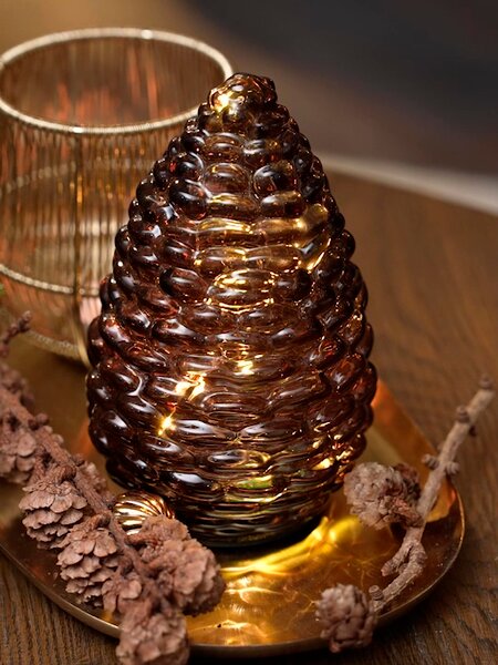 Novogodišnja šišarka DELLING V16cm sa LED i tajmer.