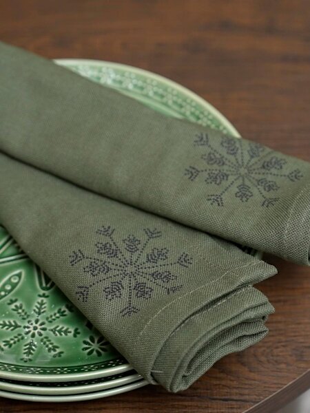Cloth napkin STJERNESTEN 40x40 green 2pcs/pk