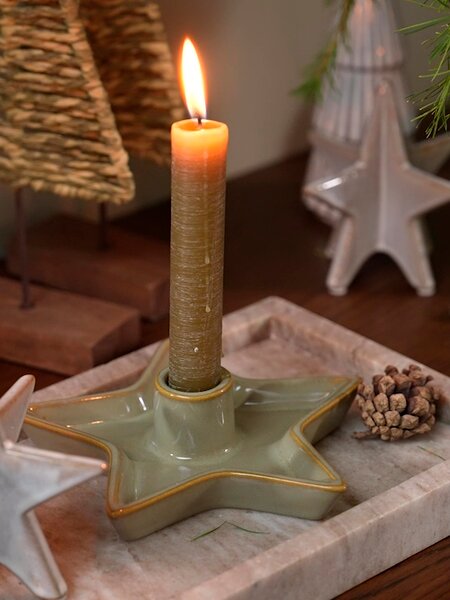 Karácsonyi gyertyatartó SIF ÁTM15xMA4 cm világoszöld