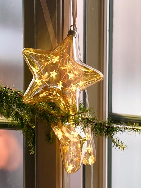 Novogodišnja zvezda STJERNE Ø15cm zlatna sa LED