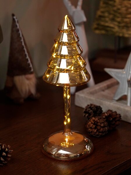 Christmas tree RUBIN H24cm glass w/LED and timer