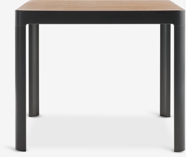 SIRDAL L91 bord hardtre + 4 NANNESTAD stol mørk grå