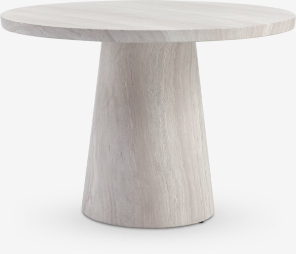 Стіл SKARSLIA д.110см травертин + 4 Стільці GILJA бежевий