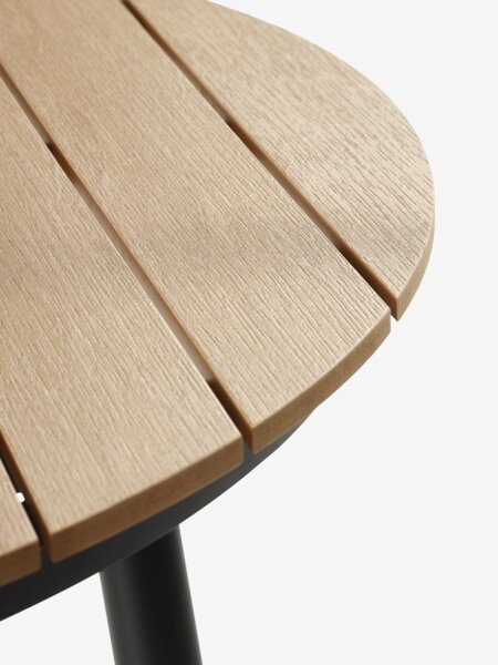 AKTIVEN L118/168 tafel naturel + 4 HAGLEBU stoelen zwart