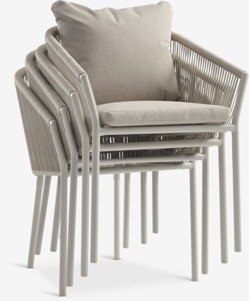 VAMDRUP Ø70 stůl + 2 GILJA židle béžová