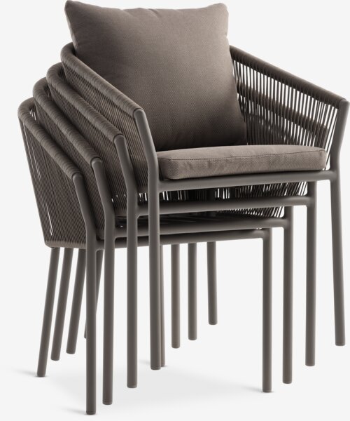 Silla apilable GILJA secado rápido arena oscuro