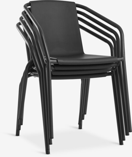 Silla apilable MODUM negro