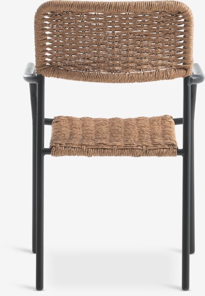 HOBRO L70 bord grå + 2 ORKANGER stol natur