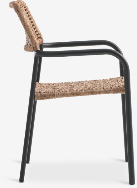 HOBRO L70 bord grå + 2 ORKANGER stol natur