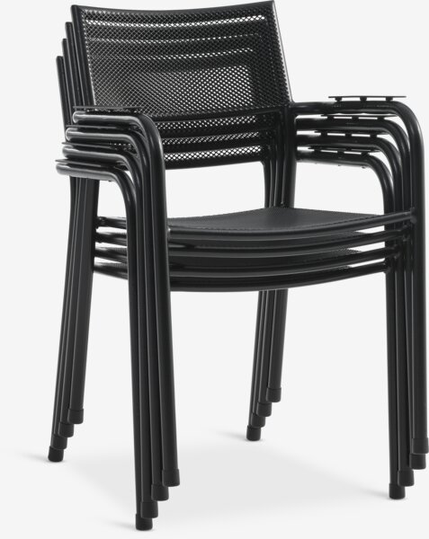 KUMLA Д200 маса сива + 4 HEMSEDAL стола черни