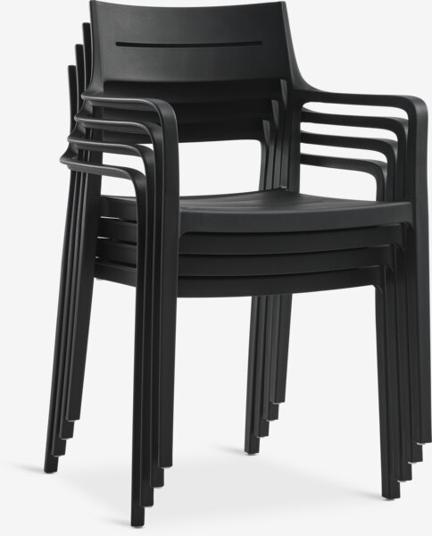 KUMLA Μ150 τραπέζι γκρι + 4 INGSTRUP καρέκλα μαύρο