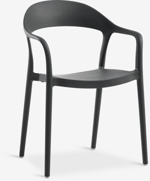 SIRDAL L91 bord hardtre + 4 NANNESTAD stol mørk grå