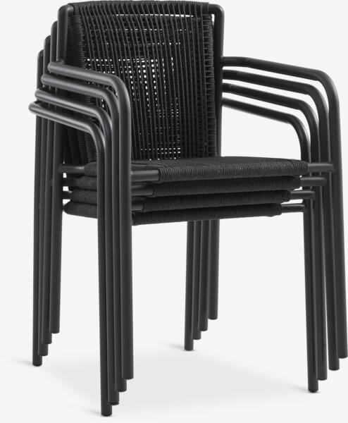 MADERUP D205 stol crna + 4 KRISTIANSTAD stolice zelena