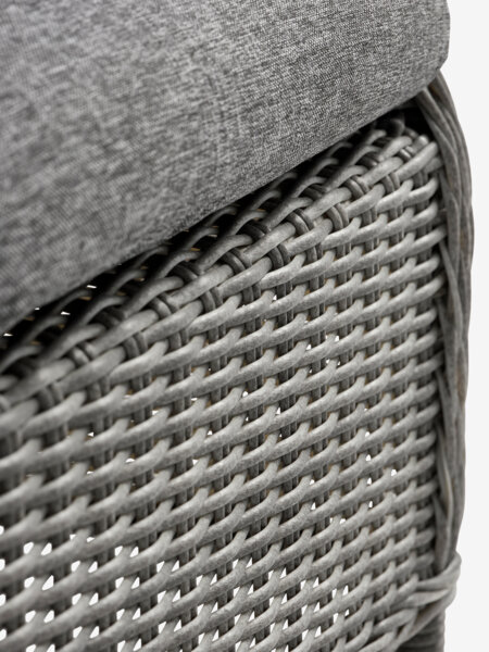 Garden lounge chair ABODA w/foot stool grey