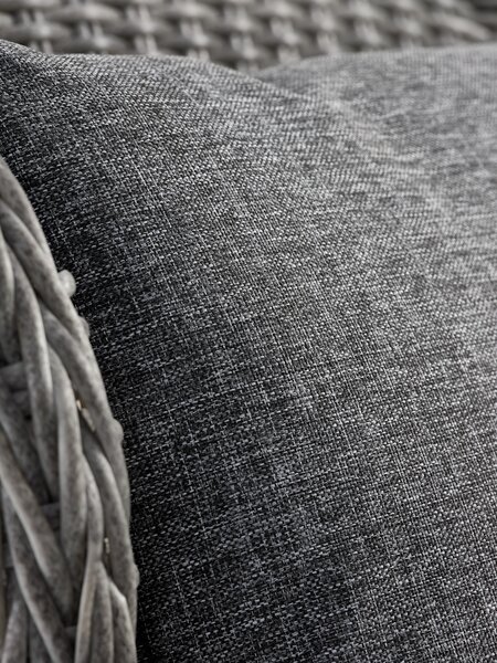 Garden lounge chair ABODA w/foot stool grey