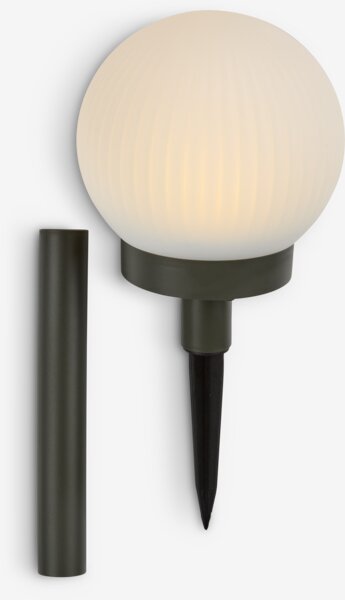 Solcellelampe HAUKUGLE Ø13xH37cm hvid