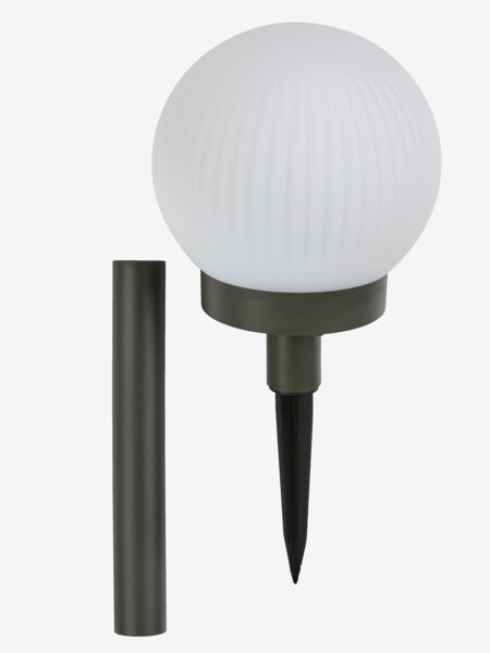 Solcellelampe HAUKUGLE Ø13xH37cm hvid