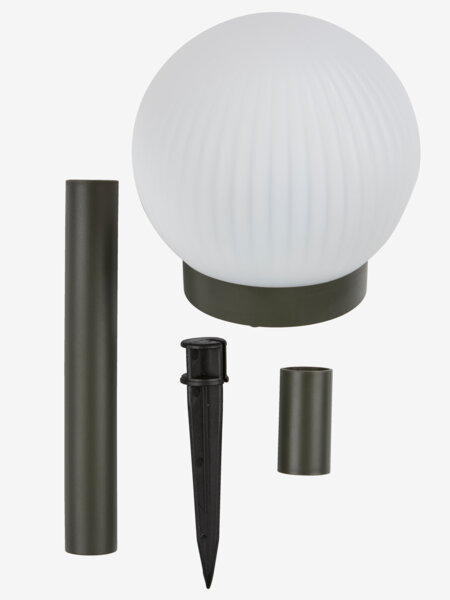 Solcellelampe HAUKUGLE Ø13xH37cm hvid