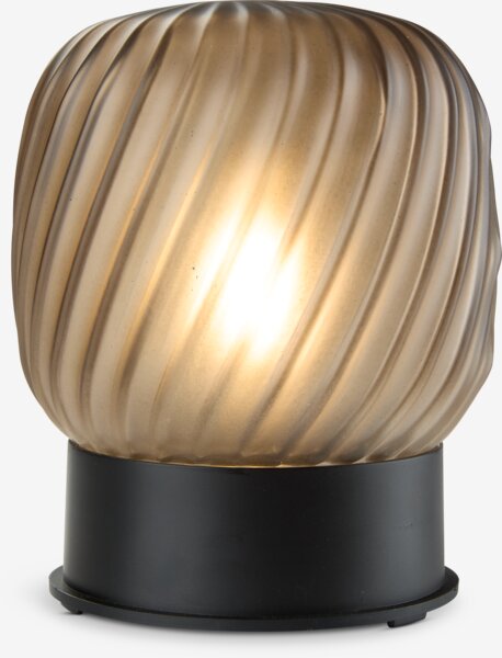 Batterilampe MEJSE Ø14xH17cm lysebrun