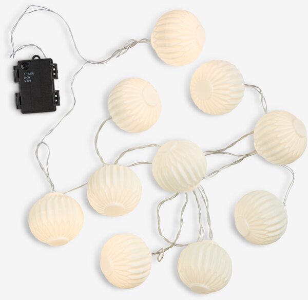 Udendørs lyskæde ISFUGL L365 cm med 10 LED hvid