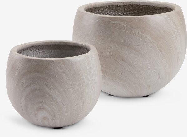 Bahçe saksısı SOLSORT Ø41/30 traverten 2 adt/set