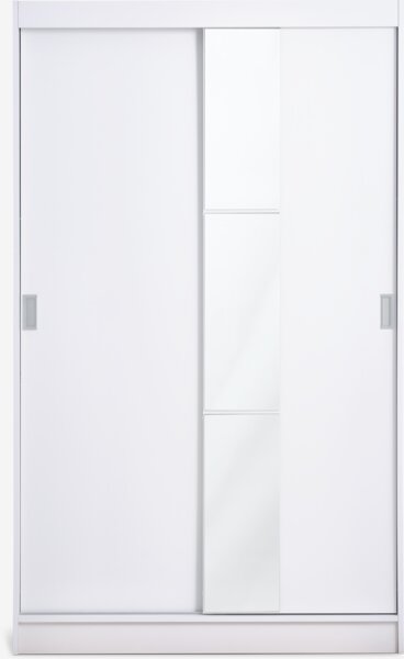 Armadio ODDER 120x201 2 ante scorrevoli con specchio bianco