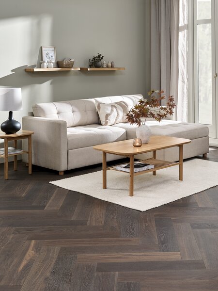 Canapé convertible méridienne TEGLHUSE tissu beige