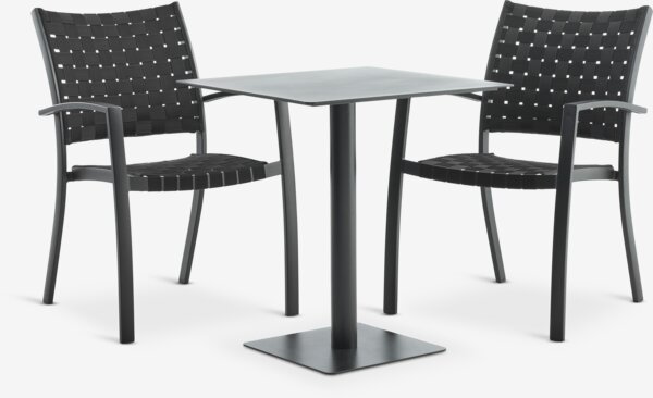 KAPPRUET D65 stůl + 2 GLOMFJORD židle černá