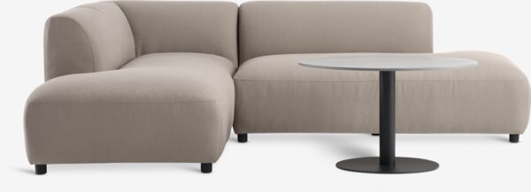 Loungesæt HELAGS Sort + STORHOGNA 4 pers. Taupe