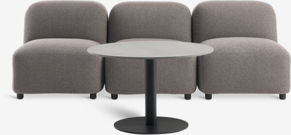 Loungesæt HELAGS + TANE 3 pers. mørk sand