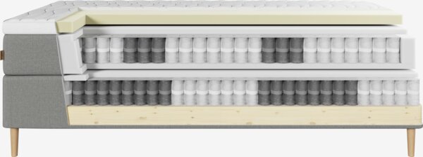 Boxspring 90x200 HEMLA+TOSEN Grijs-23 medium
