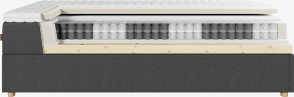 Boxspring 120x200 HOLMELVA + KOLA grijs-40 heel stevig