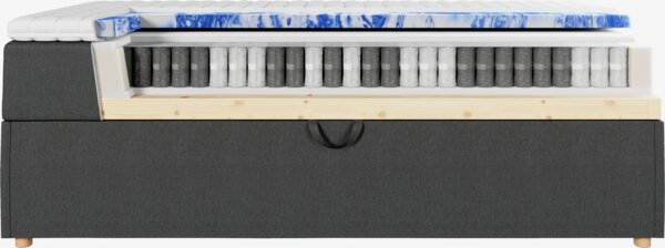 Boxspring 120x200 TYSLA + EKSO grijs-40 hard