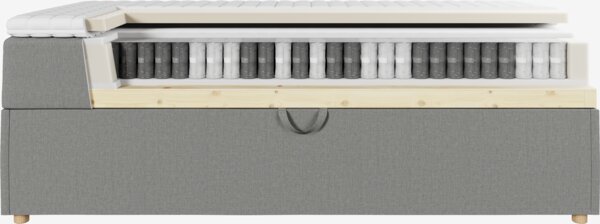 Kontinentalseng 160x200 TYSLA + KOLA grå-23 Fast