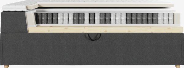 Kontinentalseng 160x200 TYSLA + KOLA grå-40 Fast